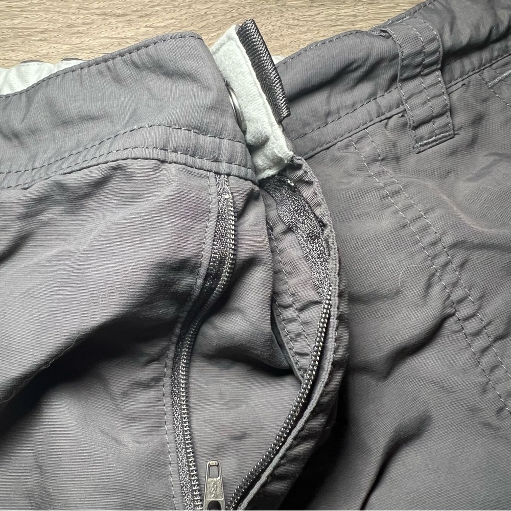 REI Gray Convertible Pants Shorts Womens Sz 14 Petite Elastic Waist Zip Fly - Picture 6 of 14